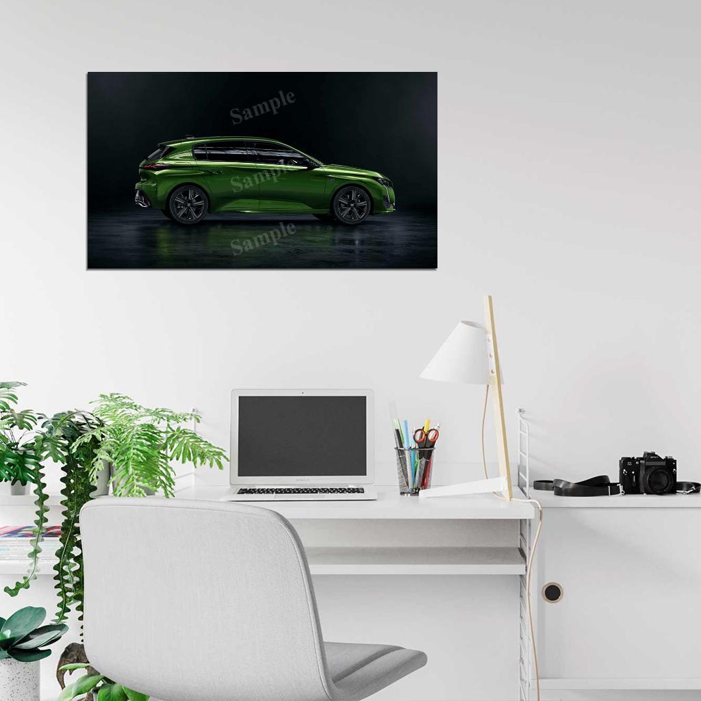 308 Hybrid 2021 High Res HD HQ Car Posters Home Decor Aesthetic Garage Man Cave For Men Boys Wall Art Poster