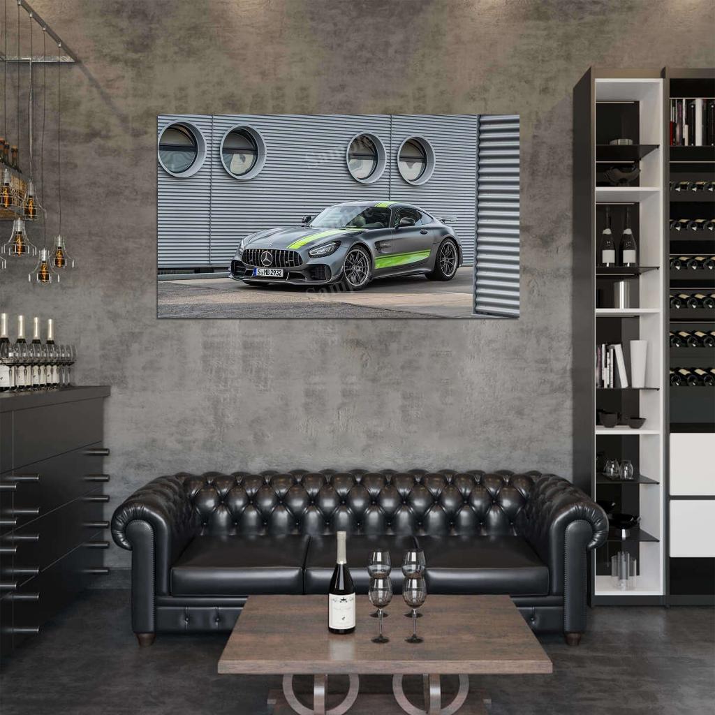Amg Gt R Pro 2019 High Res HD HQ Car Posters Home Decor Aesthetic Garage Man Cave For Men Boys Wall Art Poster
