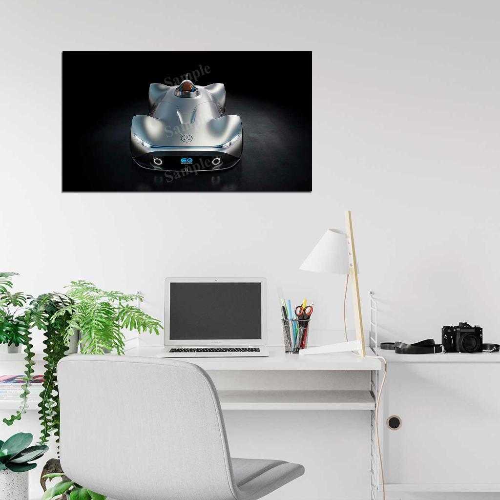 Vision Eq Silver Arrow High Res HD HQ Car Posters Home Decor Aesthetic Garage Man Cave For Men Boys Wall Art Poster