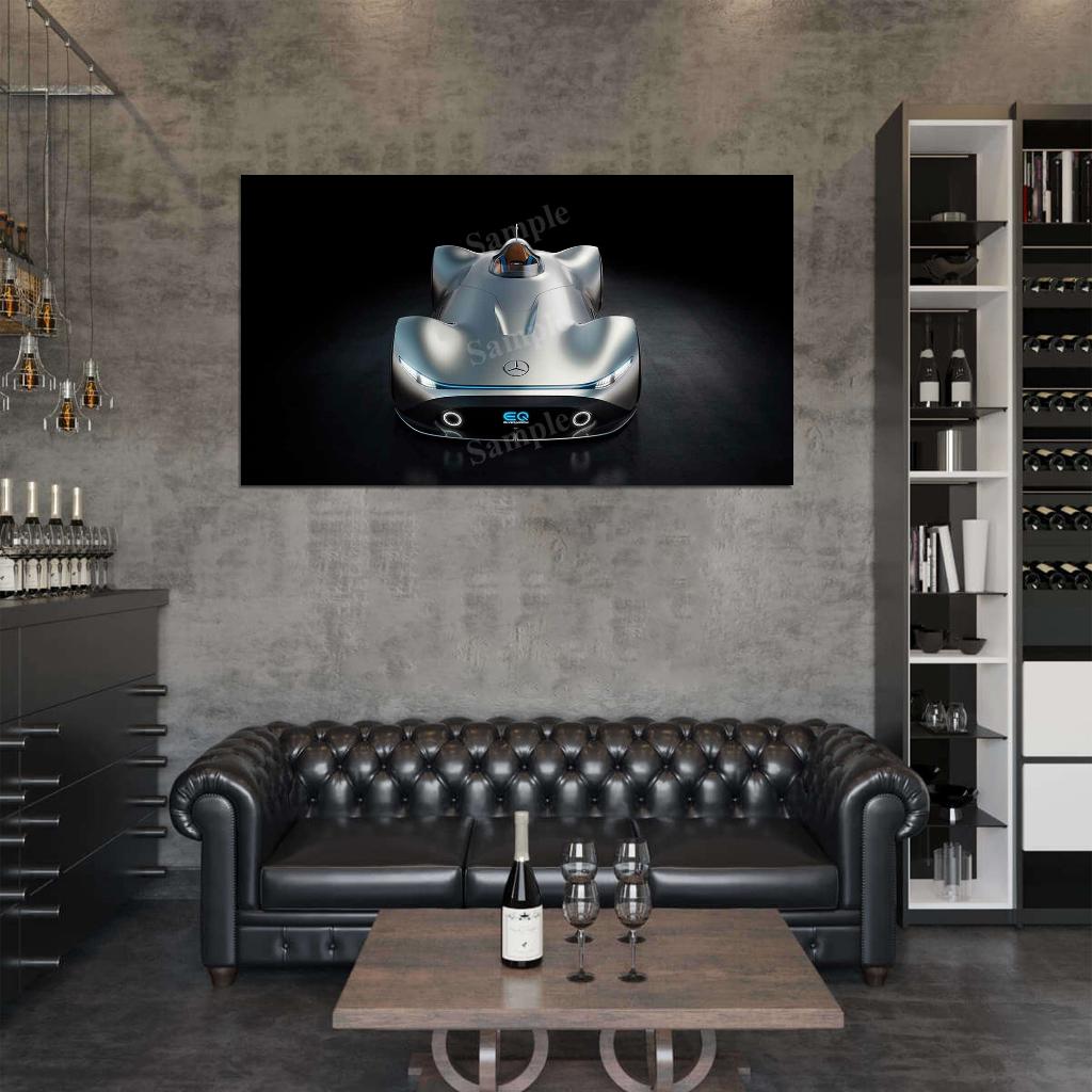 Vision Eq Silver Arrow High Res HD HQ Car Posters Home Decor Aesthetic Garage Man Cave For Men Boys Wall Art Poster