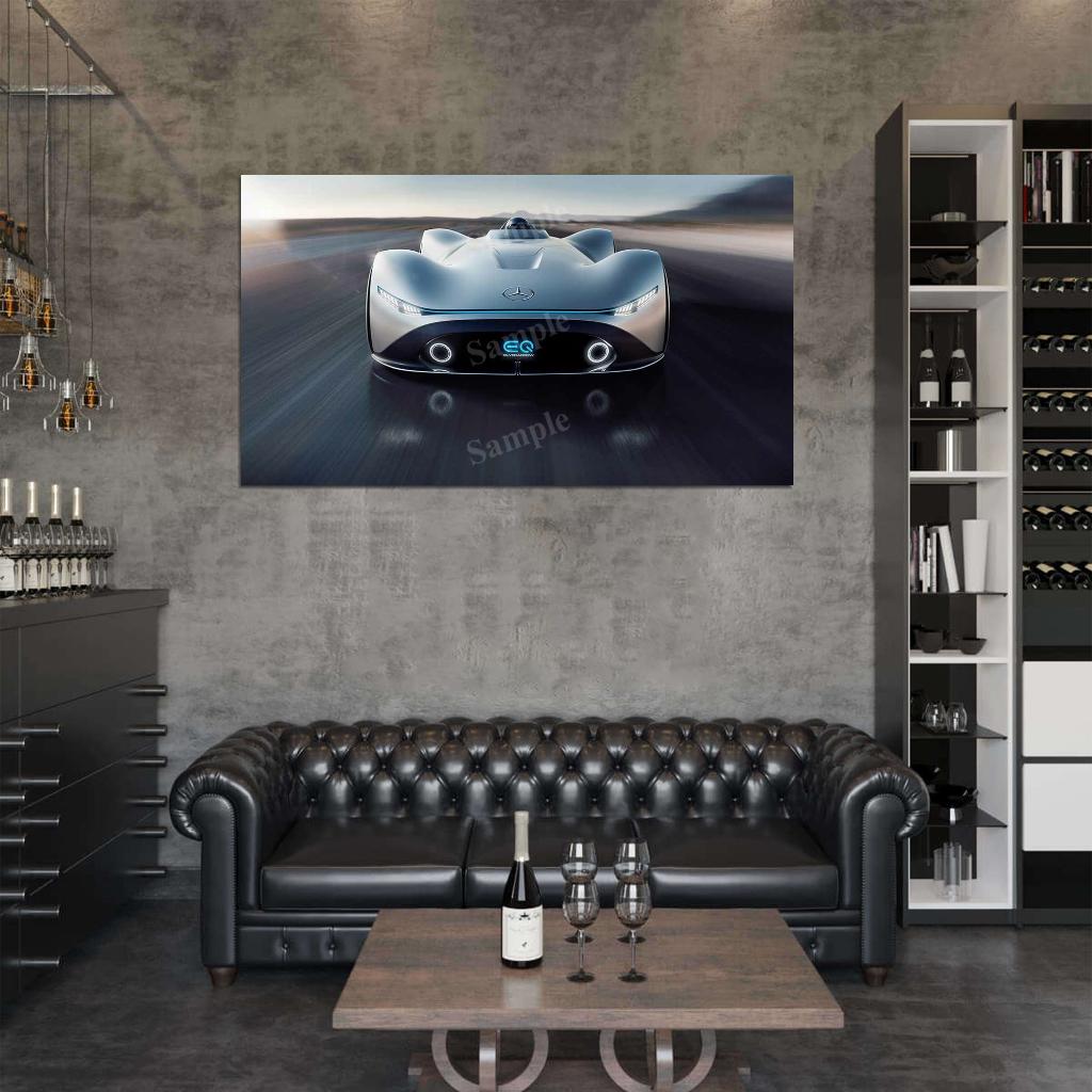 Vision Eq Silver Arrow High Res HD HQ Car Posters Home Decor Aesthetic Garage Man Cave For Men Boys Wall Art Poster