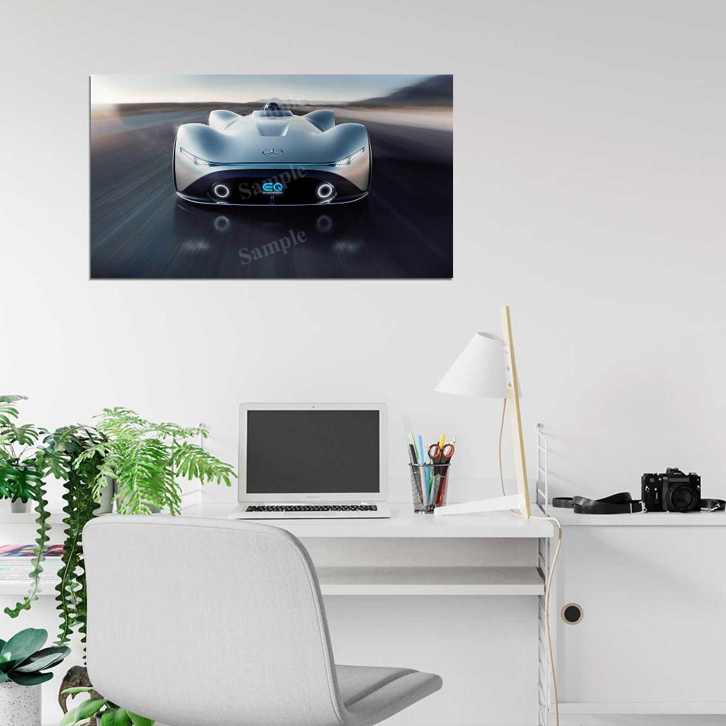 Vision Eq Silver Arrow High Res HD HQ Car Posters Home Decor Aesthetic Garage Man Cave For Men Boys Wall Art Poster