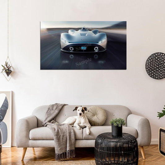 Vision Eq Silver Arrow High Res HD HQ Car Posters Home Decor Aesthetic Garage Man Cave For Men Boys Wall Art Poster