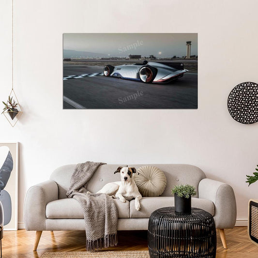Vision Eq Silver Arrow High Res HD HQ Car Posters Home Decor Aesthetic Garage Man Cave For Men Boys Wall Art Poster