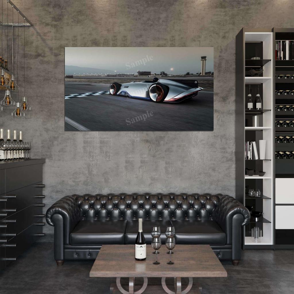 Vision Eq Silver Arrow High Res HD HQ Car Posters Home Decor Aesthetic Garage Man Cave For Men Boys Wall Art Poster