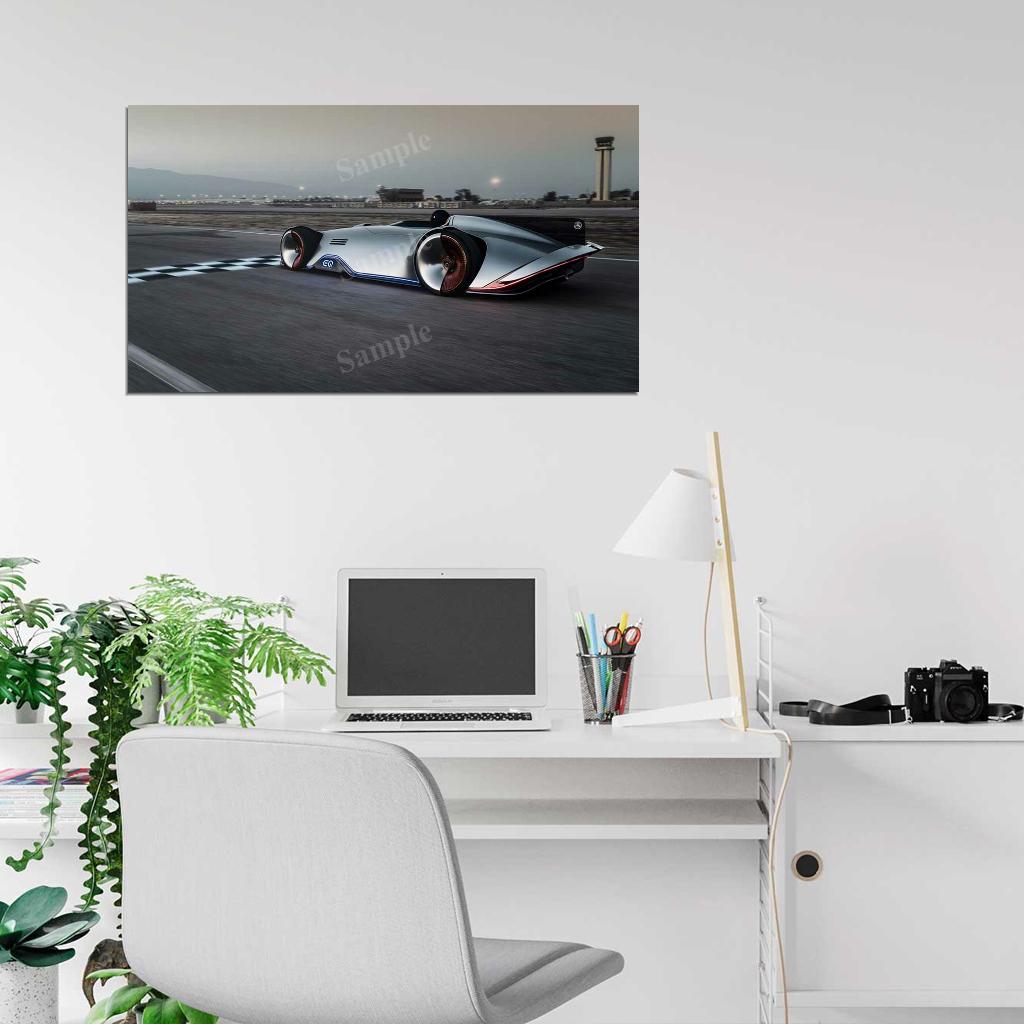 Vision Eq Silver Arrow High Res HD HQ Car Posters Home Decor Aesthetic Garage Man Cave For Men Boys Wall Art Poster