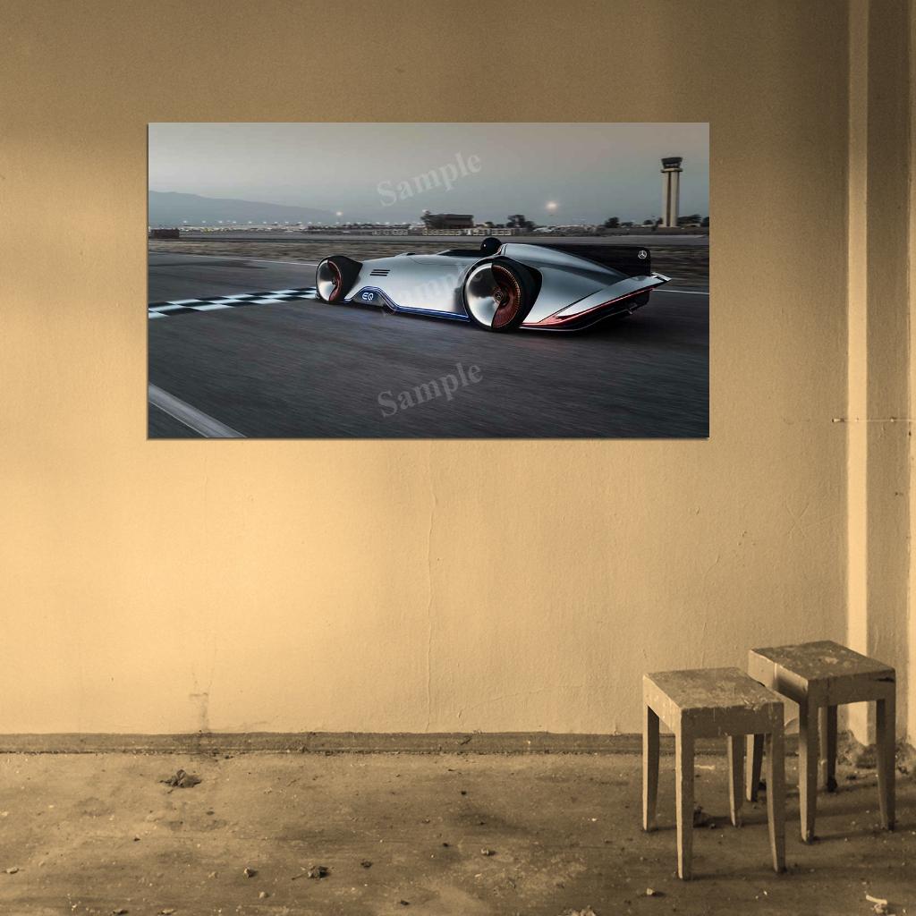 Vision Eq Silver Arrow High Res HD HQ Car Posters Home Decor Aesthetic Garage Man Cave For Men Boys Wall Art Poster