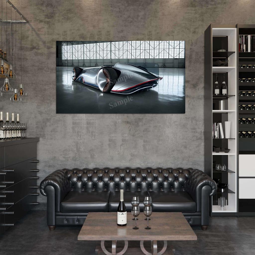 Vision Eq Silver Arrow High Res HD HQ Car Posters Home Decor Aesthetic Garage Man Cave For Men Boys Wall Art Poster