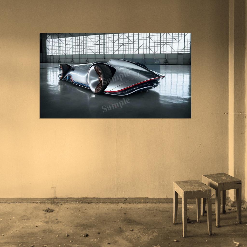 Vision Eq Silver Arrow High Res HD HQ Car Posters Home Decor Aesthetic Garage Man Cave For Men Boys Wall Art Poster