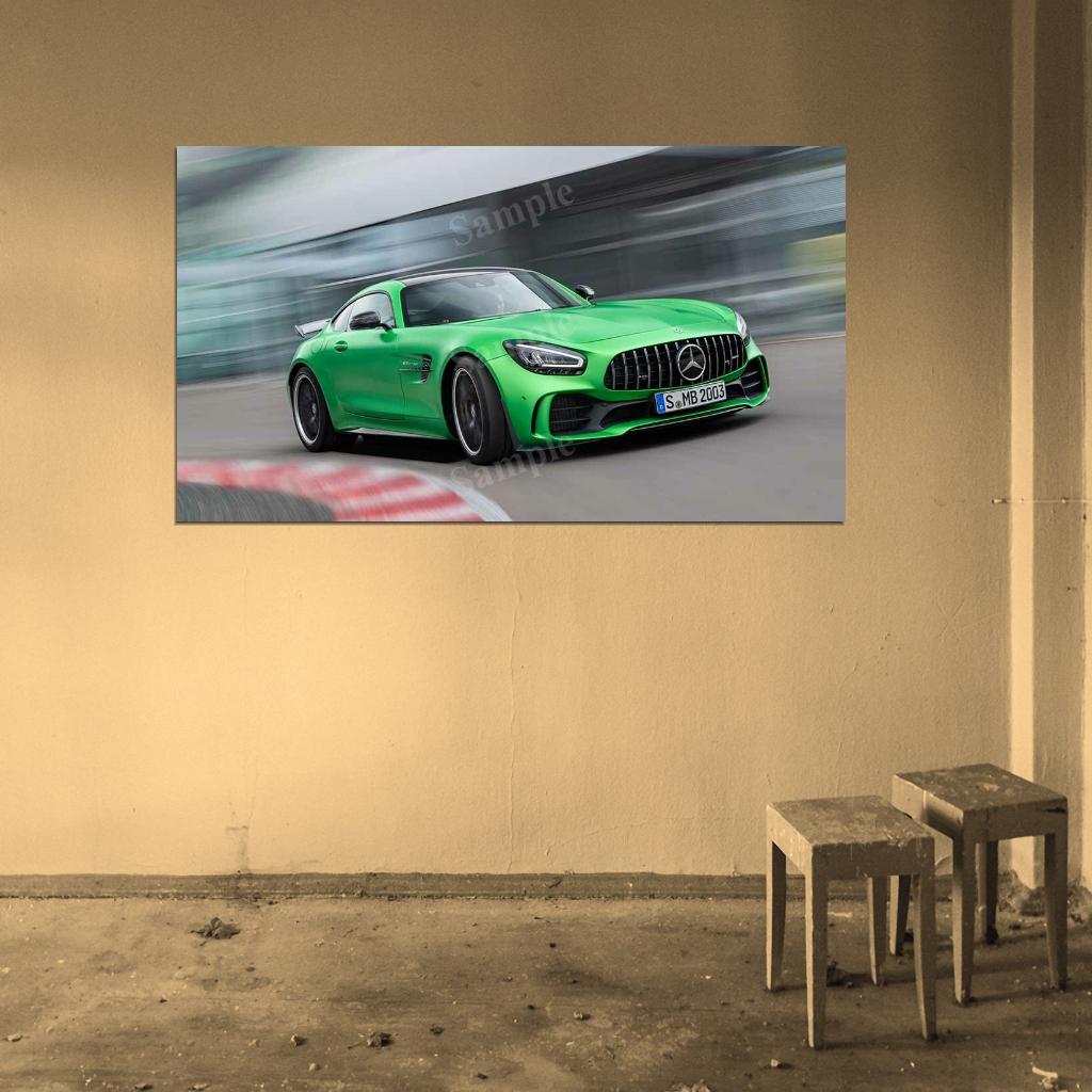 Amg Gt R 2019 High Res HD HQ Car Posters Home Decor Aesthetic Garage Man Cave For Men Boys Wall Art Poster