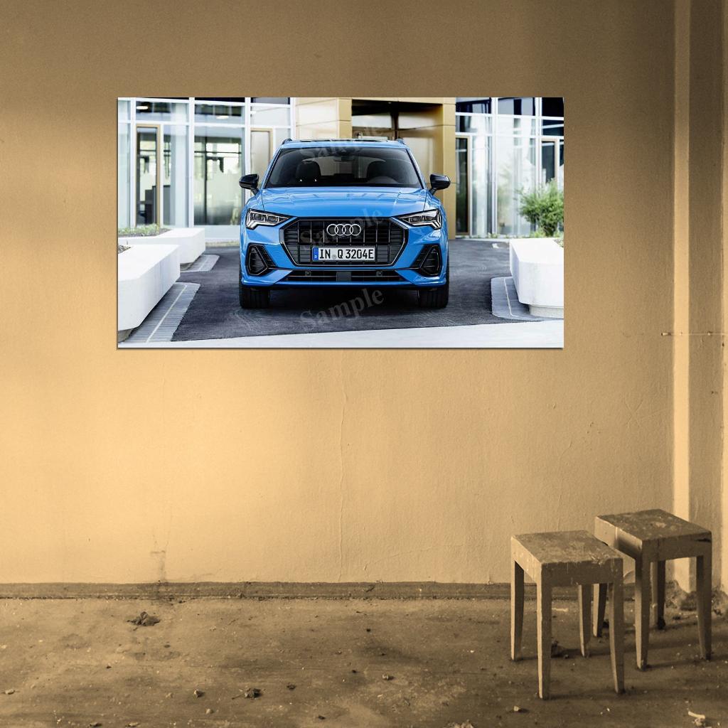 Q3 45 Tfsi E S Line Blue High Res HD HQ Car Posters Home Decor Aesthetic Garage Man Cave For Men Boys Wall Art Poster