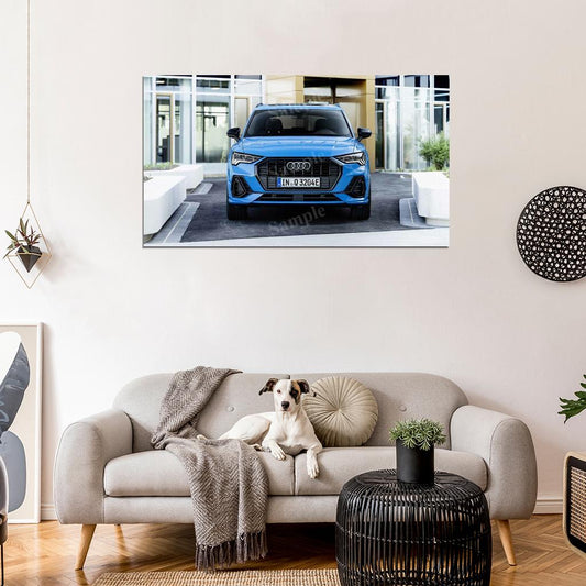 Q3 45 Tfsi E S Line Blue High Res HD HQ Car Posters Home Decor Aesthetic Garage Man Cave For Men Boys Wall Art Poster