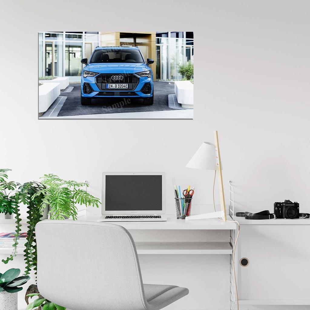 Q3 45 Tfsi E S Line Blue High Res HD HQ Car Posters Home Decor Aesthetic Garage Man Cave For Men Boys Wall Art Poster