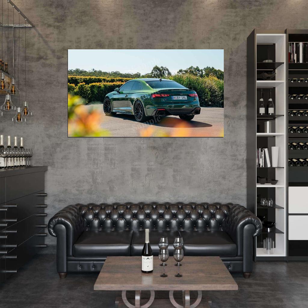 Rs 5 Coupe Green High Res HD HQ Car Posters Home Decor Aesthetic Garage Man Cave For Men Boys Wall Art Poster