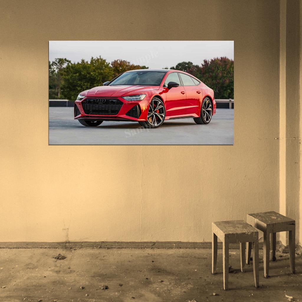 Rs 7 Sportback Red High Res HD HQ Car Posters Home Decor Aesthetic Garage Man Cave For Men Boys Wall Art Poster