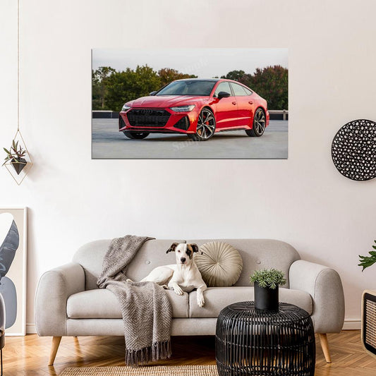 Rs 7 Sportback Red High Res HD HQ Car Posters Home Decor Aesthetic Garage Man Cave For Men Boys Wall Art Poster