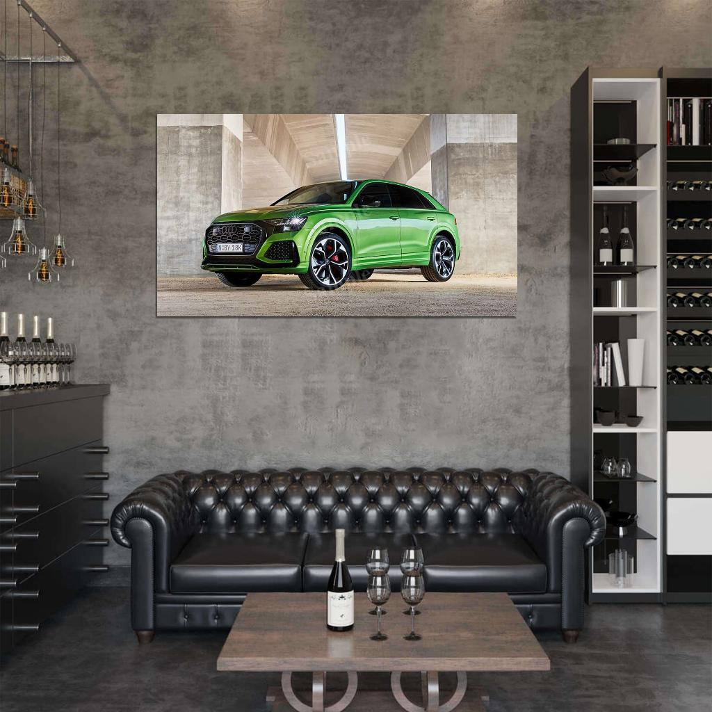 Rs Q8 Green High Res HD HQ Car Posters Home Decor Aesthetic Garage Man Cave For Men Boys Wall Art Poster