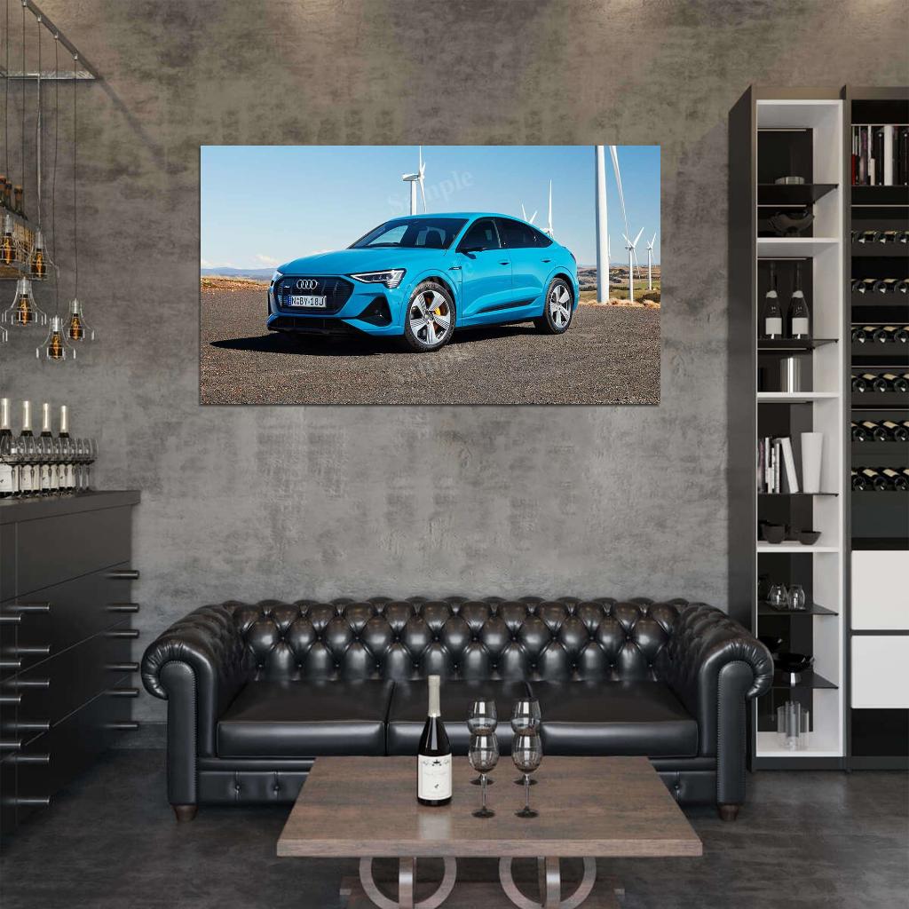 E Tron 55 Quattro S Line High Res HD HQ Car Posters Home Decor Aesthetic Garage Man Cave For Men Boys Wall Art Poster