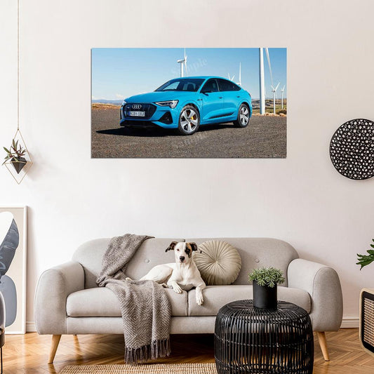 E Tron 55 Quattro S Line High Res HD HQ Car Posters Home Decor Aesthetic Garage Man Cave For Men Boys Wall Art Poster
