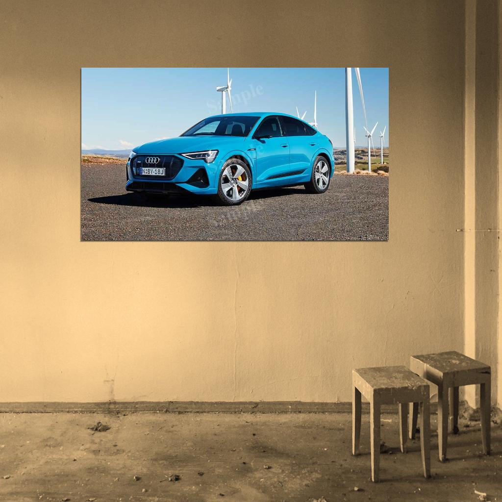 E Tron 55 Quattro S Line High Res HD HQ Car Posters Home Decor Aesthetic Garage Man Cave For Men Boys Wall Art Poster