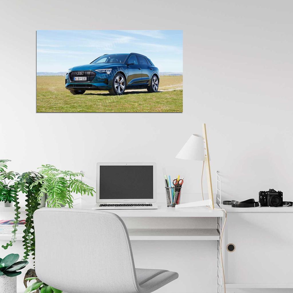 E Tron 55 Quattro Blue High Res HD HQ Car Posters Home Decor Aesthetic Garage Man Cave For Men Boys Wall Art Poster