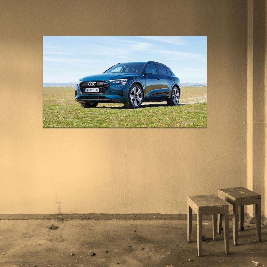 E Tron 55 Quattro Blue High Res HD HQ Car Posters Home Decor Aesthetic Garage Man Cave For Men Boys Wall Art Poster
