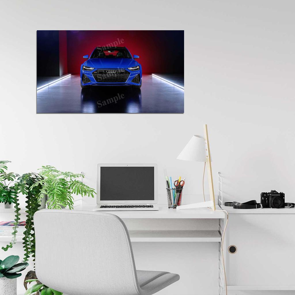 Rs 6 Avant Rs Tribute Blue High Res HD HQ Car Posters Home Decor Aesthetic Garage Man Cave For Men Boys Wall Art Poster
