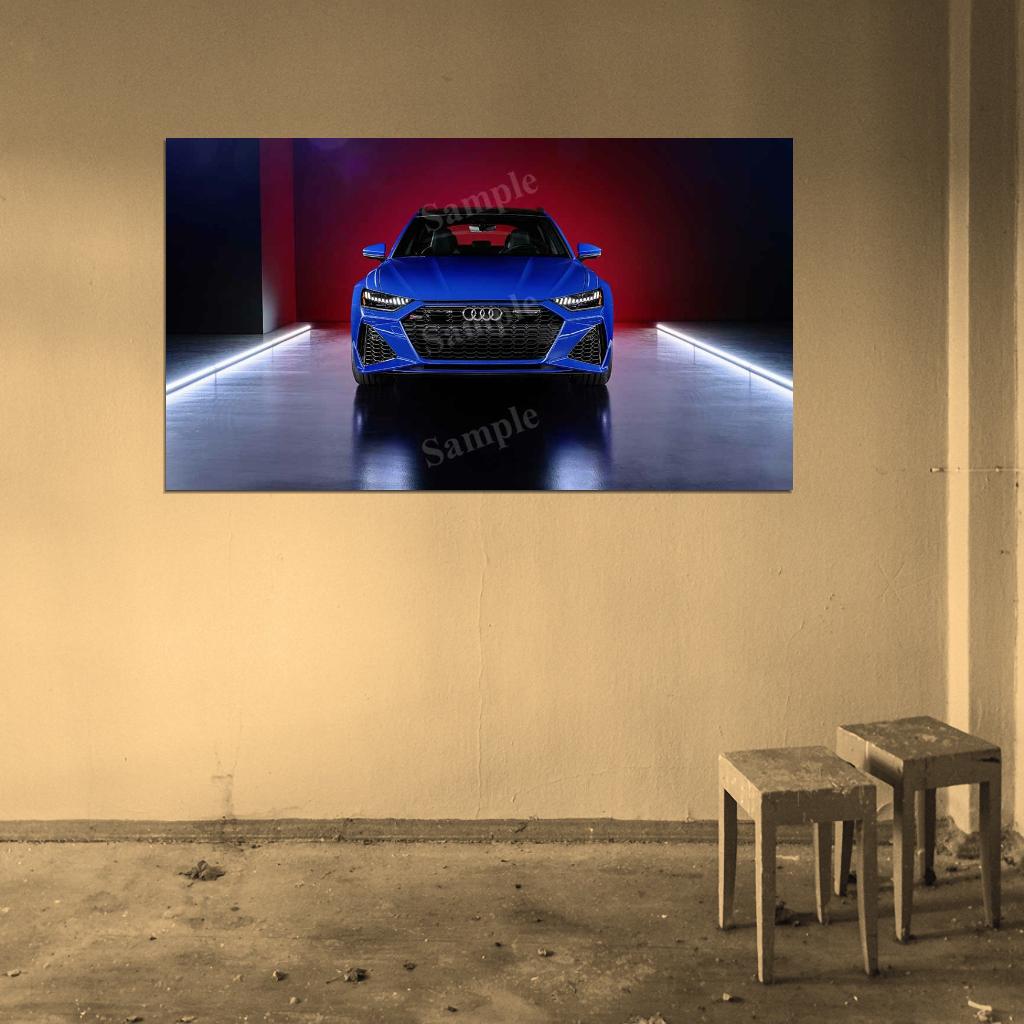 Rs 6 Avant Rs Tribute Blue High Res HD HQ Car Posters Home Decor Aesthetic Garage Man Cave For Men Boys Wall Art Poster