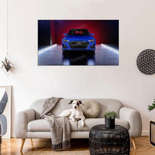 Rs 6 Avant Rs Tribute Blue High Res HD HQ Car Posters Home Decor Aesthetic Garage Man Cave For Men Boys Wall Art Poster