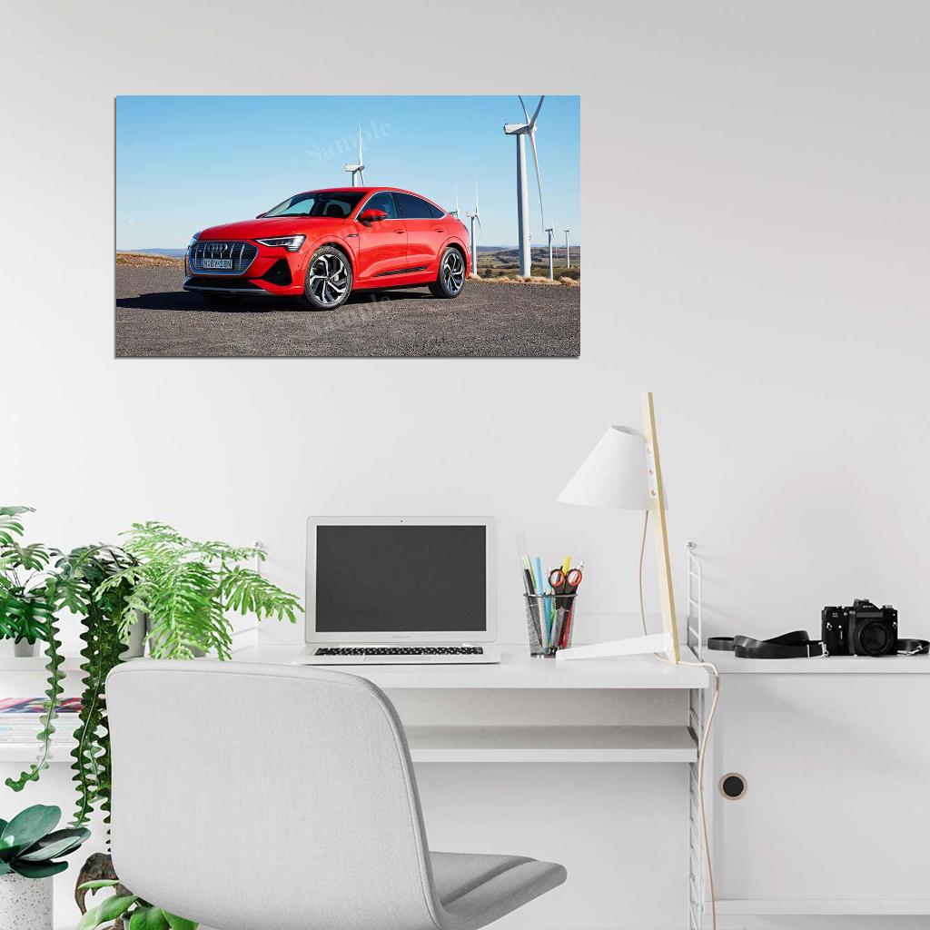 E Tron 50 Quattro Sportback High Res HD HQ Car Posters Home Decor Aesthetic Garage Man Cave For Men Boys Wall Art Poster