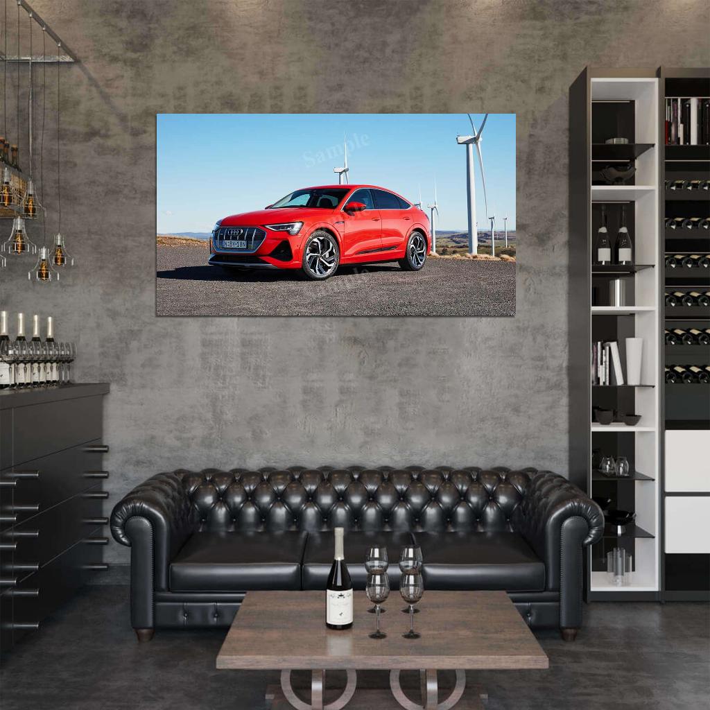 E Tron 50 Quattro Sportback High Res HD HQ Car Posters Home Decor Aesthetic Garage Man Cave For Men Boys Wall Art Poster