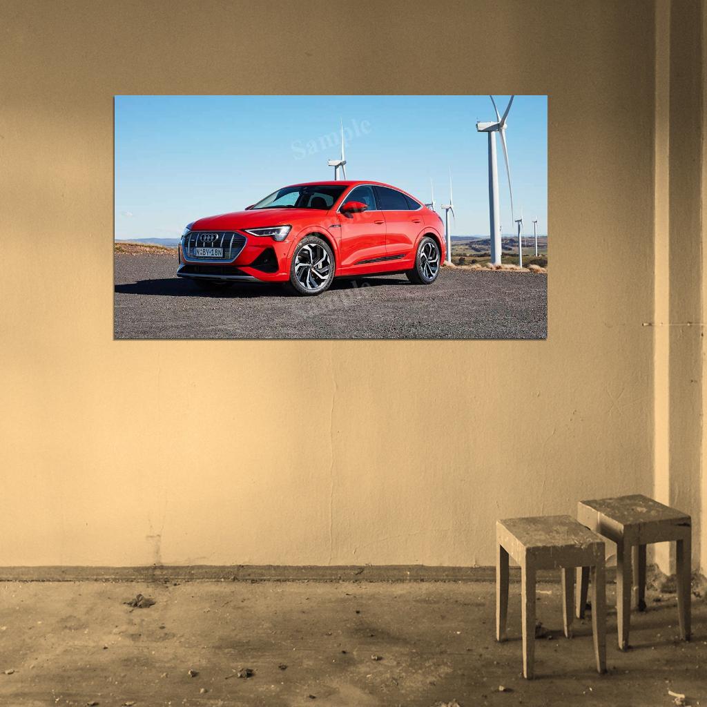 E Tron 50 Quattro Sportback High Res HD HQ Car Posters Home Decor Aesthetic Garage Man Cave For Men Boys Wall Art Poster