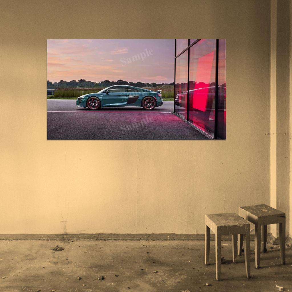 R8 Green Hell High Res HD HQ Car Posters Home Decor Aesthetic Garage Man Cave For Men Boys Wall Art Poster