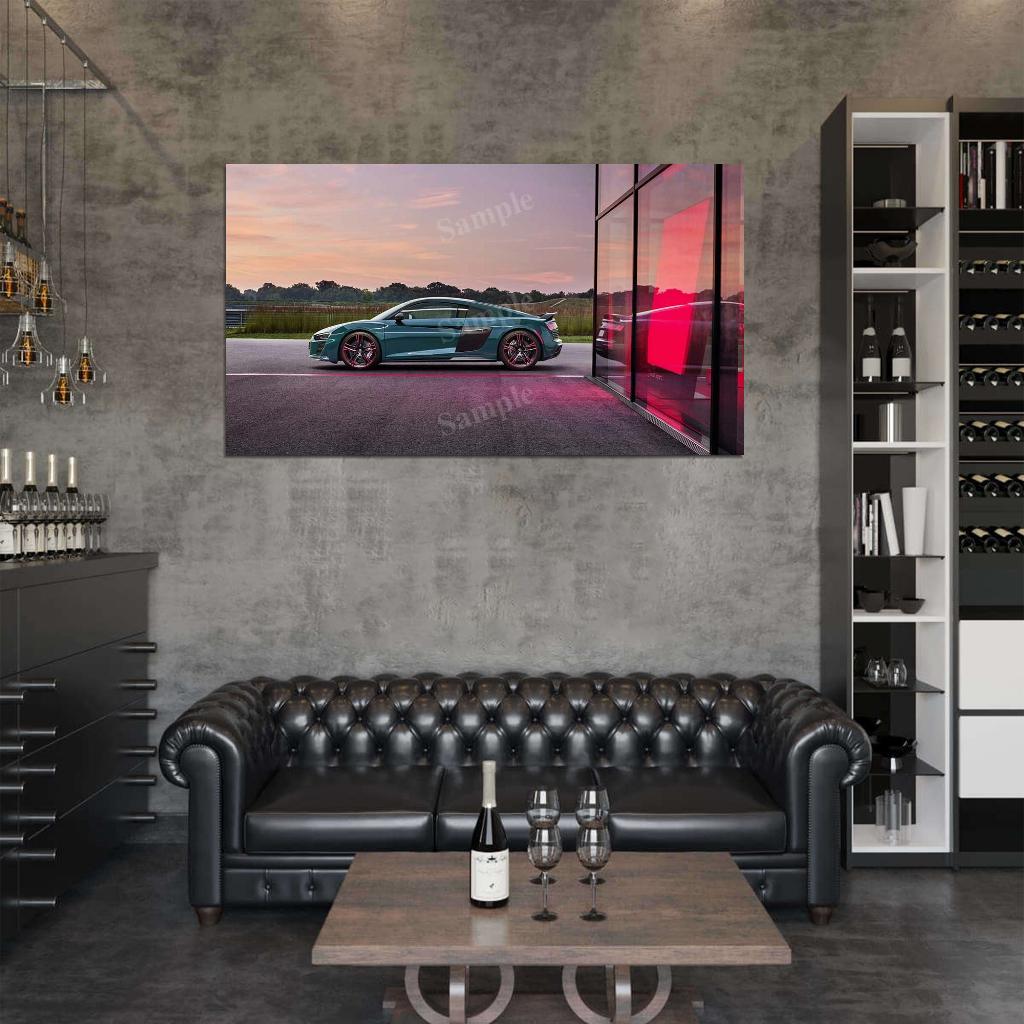 R8 Green Hell High Res HD HQ Car Posters Home Decor Aesthetic Garage Man Cave For Men Boys Wall Art Poster