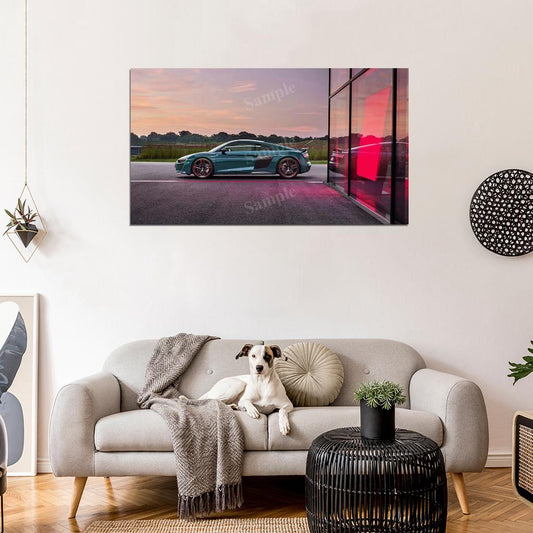 R8 Green Hell High Res HD HQ Car Posters Home Decor Aesthetic Garage Man Cave For Men Boys Wall Art Poster