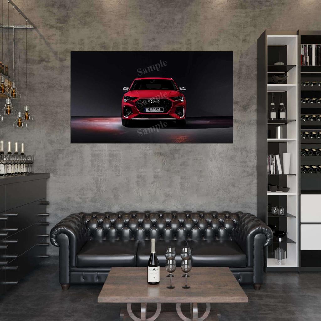 Rs Q3 Red High Res HD HQ Car Posters Home Decor Aesthetic Garage Man Cave For Men Boys Wall Art Poster