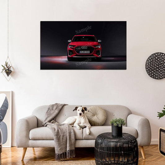Rs Q3 Red High Res HD HQ Car Posters Home Decor Aesthetic Garage Man Cave For Men Boys Wall Art Poster