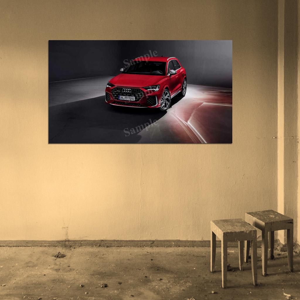 Rs Q3 Red High Res HD HQ Car Posters Home Decor Aesthetic Garage Man Cave For Men Boys Wall Art Poster