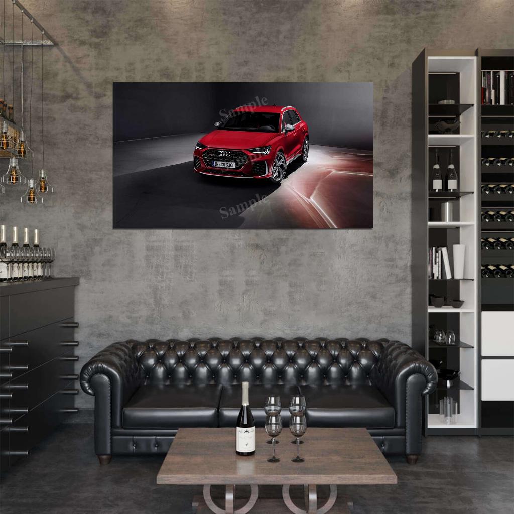 Rs Q3 Red High Res HD HQ Car Posters Home Decor Aesthetic Garage Man Cave For Men Boys Wall Art Poster