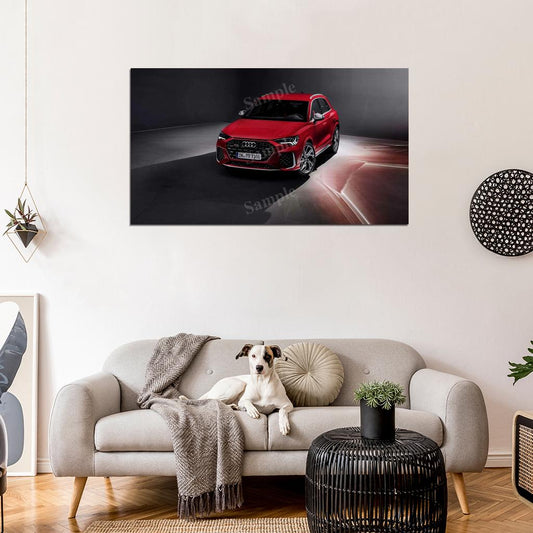 Rs Q3 Red High Res HD HQ Car Posters Home Decor Aesthetic Garage Man Cave For Men Boys Wall Art Poster