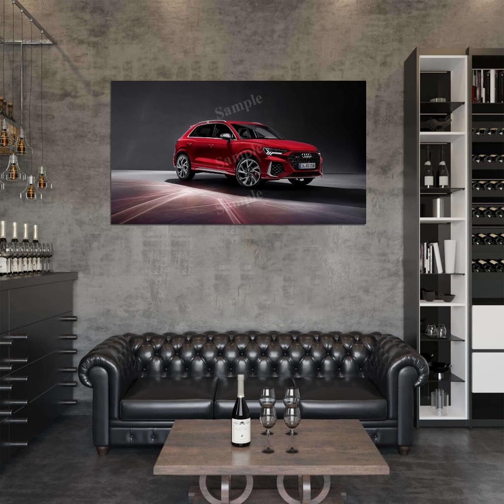Rs Q3 Red High Res HD HQ Car Posters Home Decor Aesthetic Garage Man Cave For Men Boys Wall Art Poster