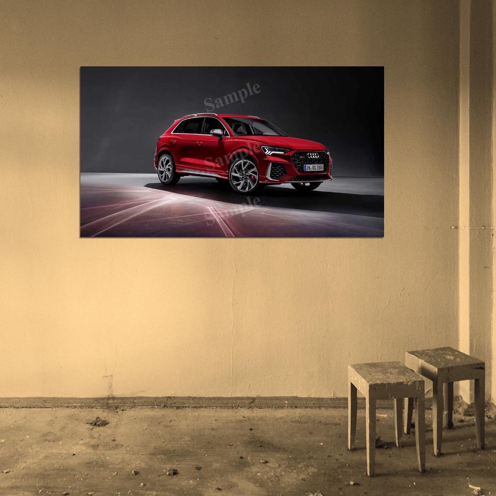Rs Q3 Red High Res HD HQ Car Posters Home Decor Aesthetic Garage Man Cave For Men Boys Wall Art Poster