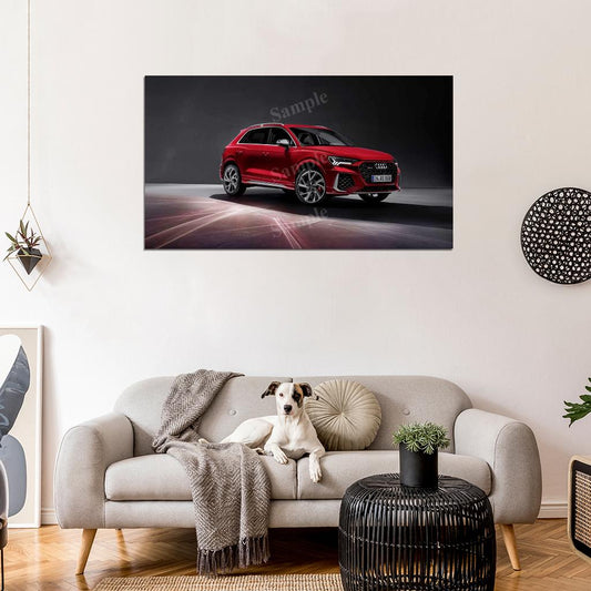 Rs Q3 Red High Res HD HQ Car Posters Home Decor Aesthetic Garage Man Cave For Men Boys Wall Art Poster