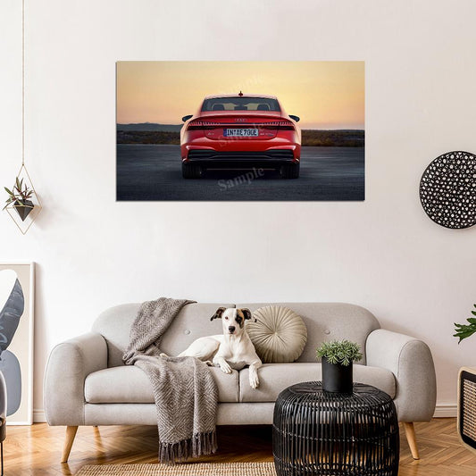 A7 Sportback 55 Tfsi Red High Res HD HQ Car Posters Home Decor Aesthetic Garage Man Cave For Men Boys Wall Art Poster