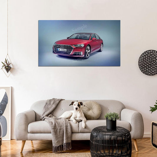 A8 3 Tdi Quattro Red High Res HD HQ Car Posters Home Decor Aesthetic Garage Man Cave For Men Boys Wall Art Poster