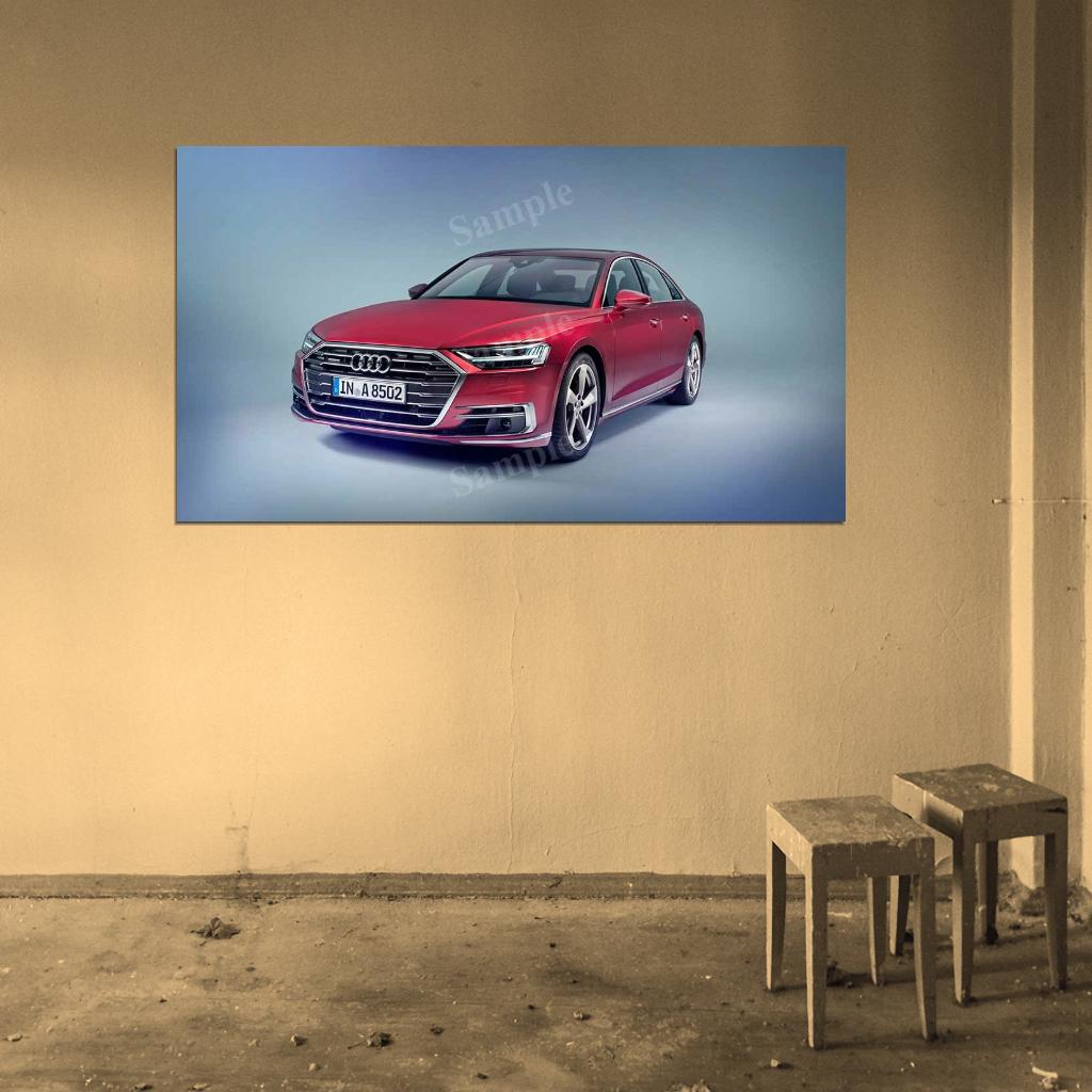 A8 3 Tdi Quattro Red High Res HD HQ Car Posters Home Decor Aesthetic Garage Man Cave For Men Boys Wall Art Poster