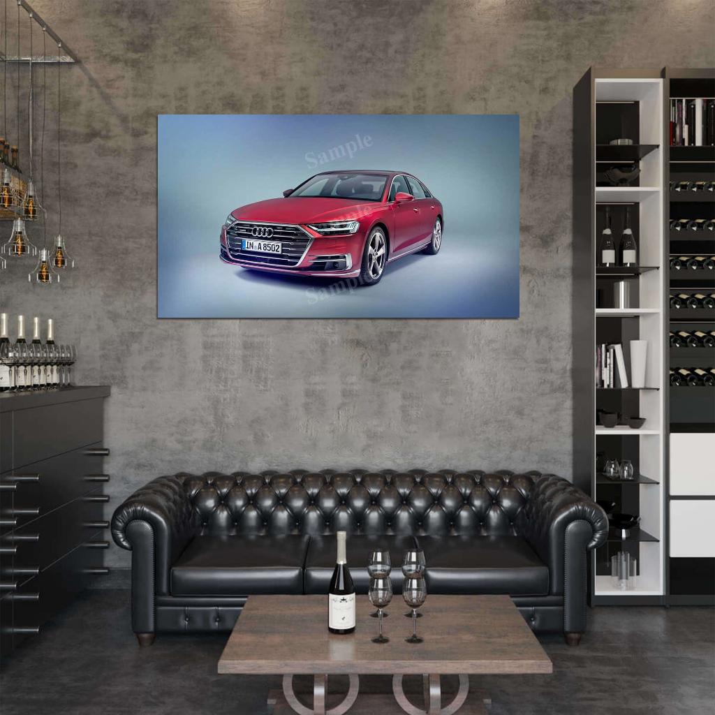 A8 3 Tdi Quattro Red High Res HD HQ Car Posters Home Decor Aesthetic Garage Man Cave For Men Boys Wall Art Poster