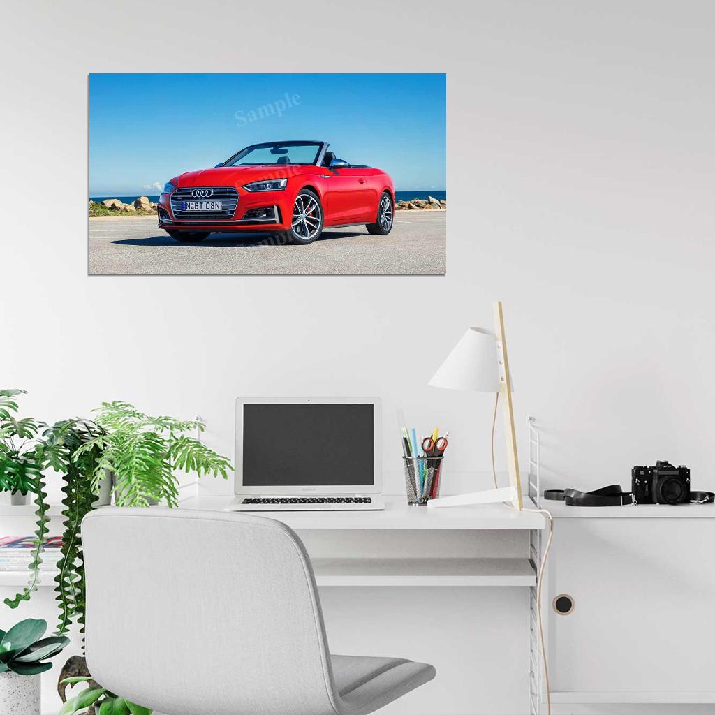 S5 Cabriolet Red High Res HD HQ Car Posters Home Decor Aesthetic Garage Man Cave For Men Boys Wall Art Poster