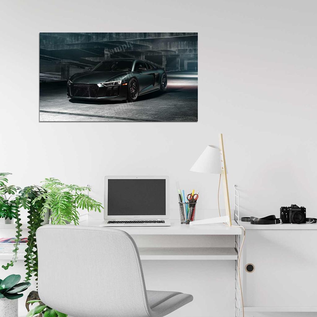 R8 V10 Black High Res HD HQ Car Posters Home Decor Aesthetic Garage Man Cave For Men Boys Wall Art Poster