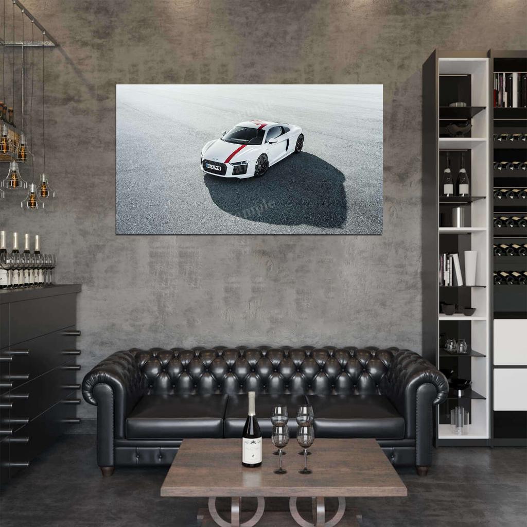 R8 V10 Rws White High Res HD HQ Car Posters Home Decor Aesthetic Garage Man Cave For Men Boys Wall Art Poster